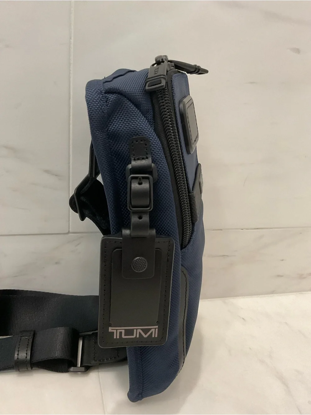 NEW Tumi ALPHA - 10.5” FXT Ballistic Nylon Compact Sling Crossbody - NAVY BLUE